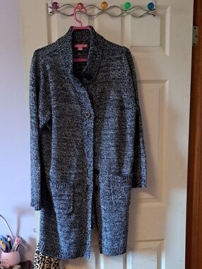 Woman Within Gray Marled Long Cardigan Sweater
